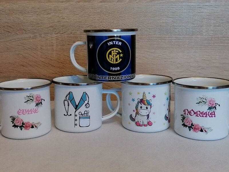 Egyedi zománcozott fém bögre 1 zománcozott fémbögre