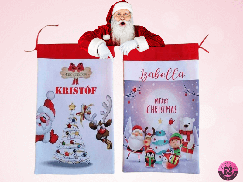 Egyedi mintás mikulás zsák 1 Egyedi mintás mikulás zsák