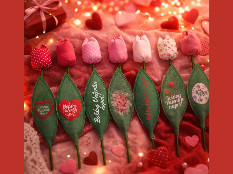 örök virág Valentin napra 2 örök filc virágok Valentin napra romantikus dekorációban kézműves ajándék ötlet