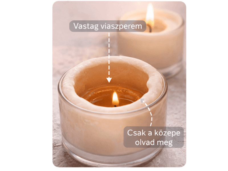 Alagut jelenseg szojaviasz gyertyan – vastag viaszperem