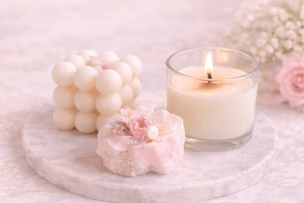 Kézzel készült szója gyertyák használati útmutató illusztráció