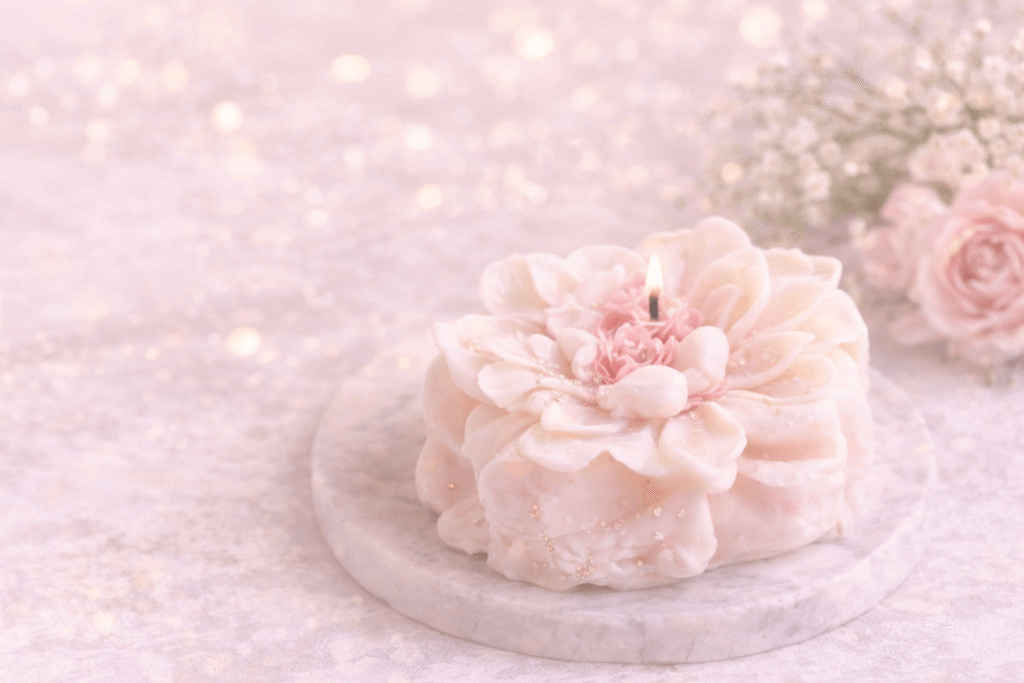 Kezmuves virag formaju szoja gyertya – romantikus dekor gyertya