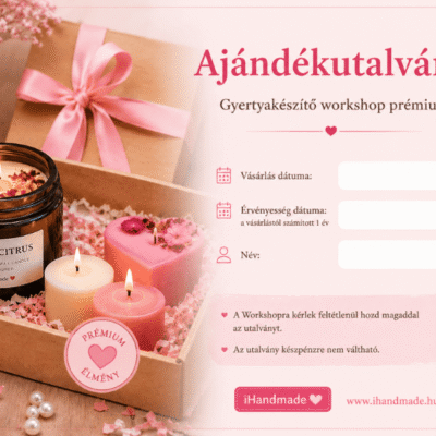 Gyertyakészítő workshop prémium ajándékutalvány elegáns kézműves gyertyákkal – iHandmade